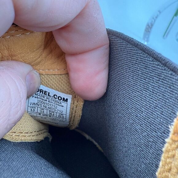 Sorel Hi Line Waterproof Chelsea Boots Tan Yellow Black Women’s Size 5.5 Comfy - Picture 12 of 13